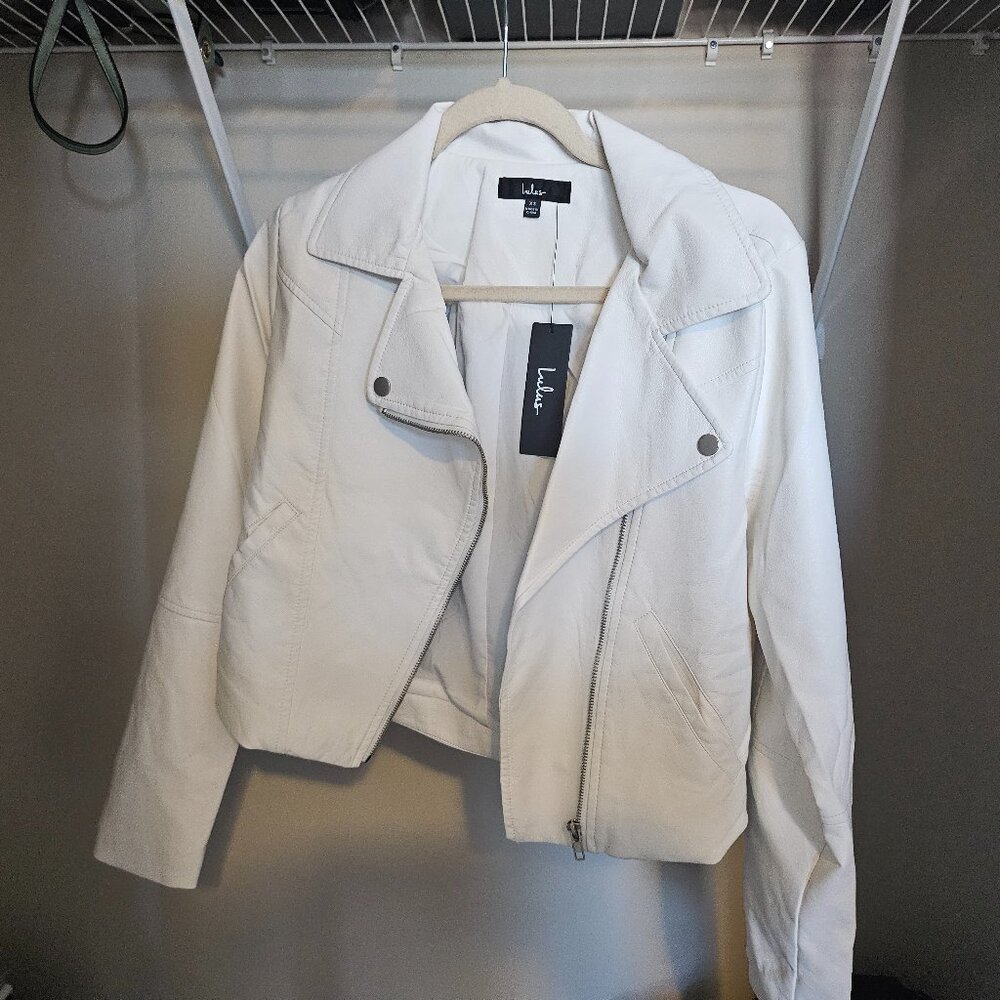 Lulus White Vegan Leather Jacket